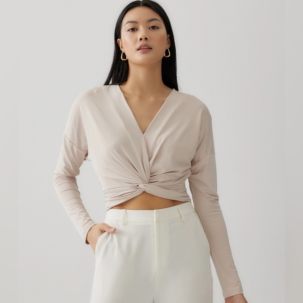 Love, Bonito Rebekah Cupro Knotted Crop Top